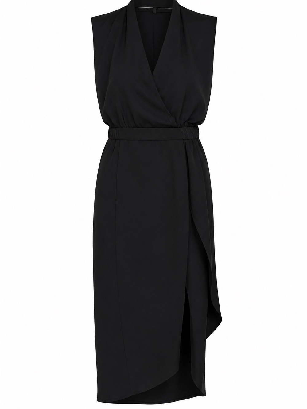 Zero + Maria Cornejo Mio Black Draped Wrap Midi Dress Size 10 Made in NY